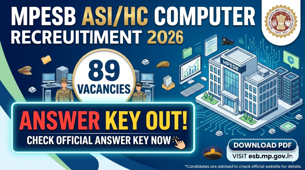 MPESB ASI/HC Computer Answer Key 2026