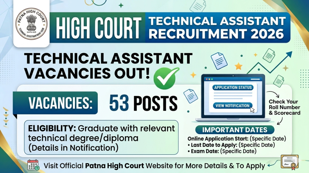 Patna High Court Technical Assistant Recruitment 2026