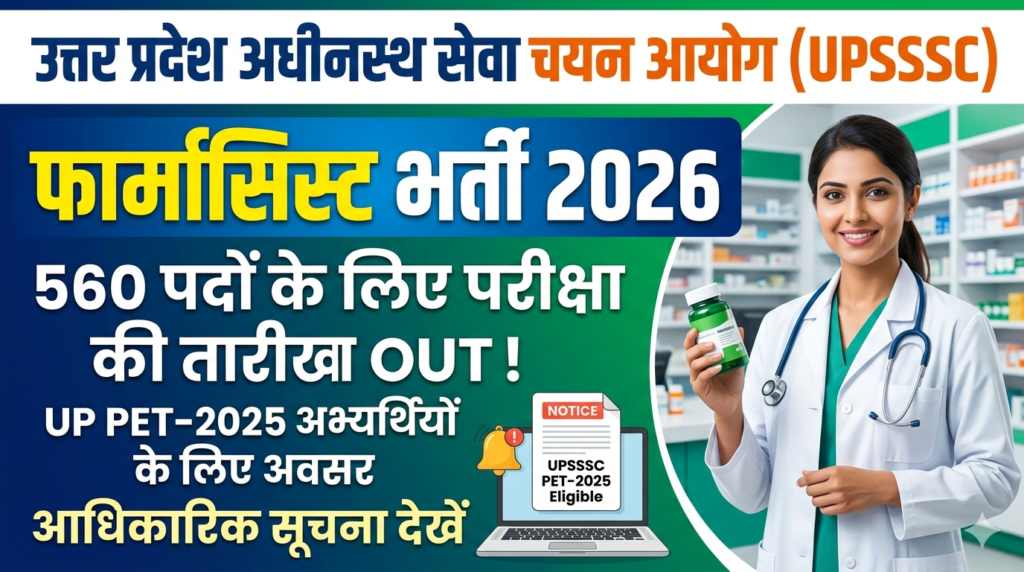 UPSSSC Pharmacist Recruitment 2026 Exam Date