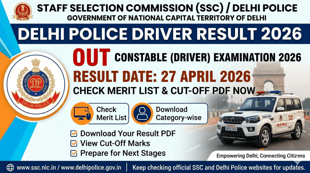 Delhi Police Constable Driver Result