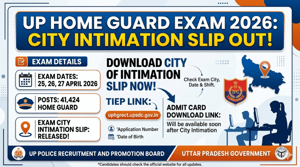 UP Home Guard Exam City 