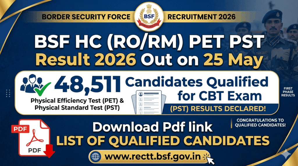 BSF HC (RO RM) PET PST Result 2026