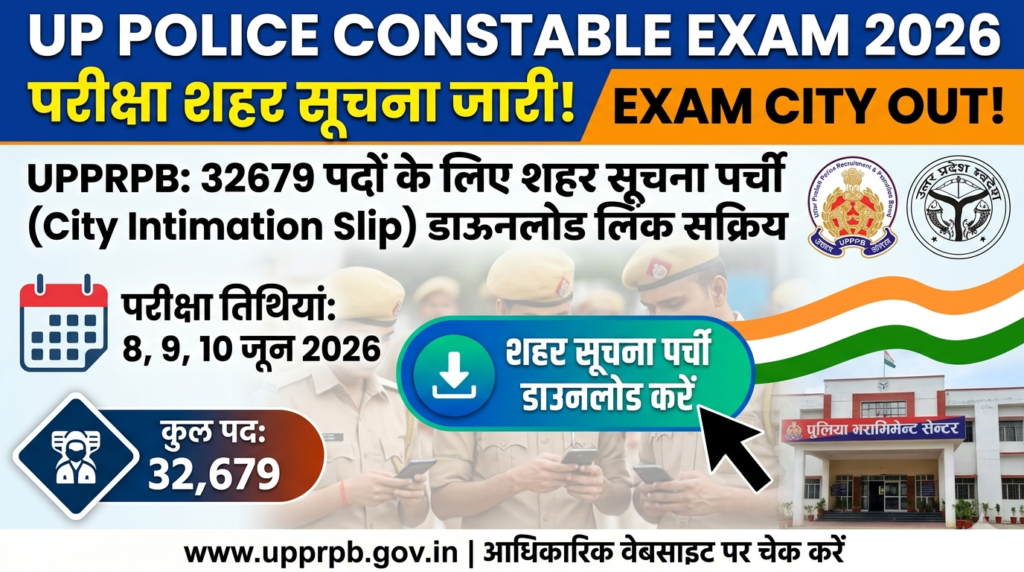 UP Police Constable Exam City 2026